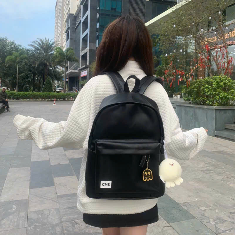 Balo Da CMS Size 30x40cm Chống Nước Phong Cách Trẻ Trung Unisex Đi Học Đi Chơi Thời Trang