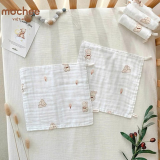 Set 5 khăn sữa sợi tre 3 lớp KT 25x25cm Mochee siêu mềm