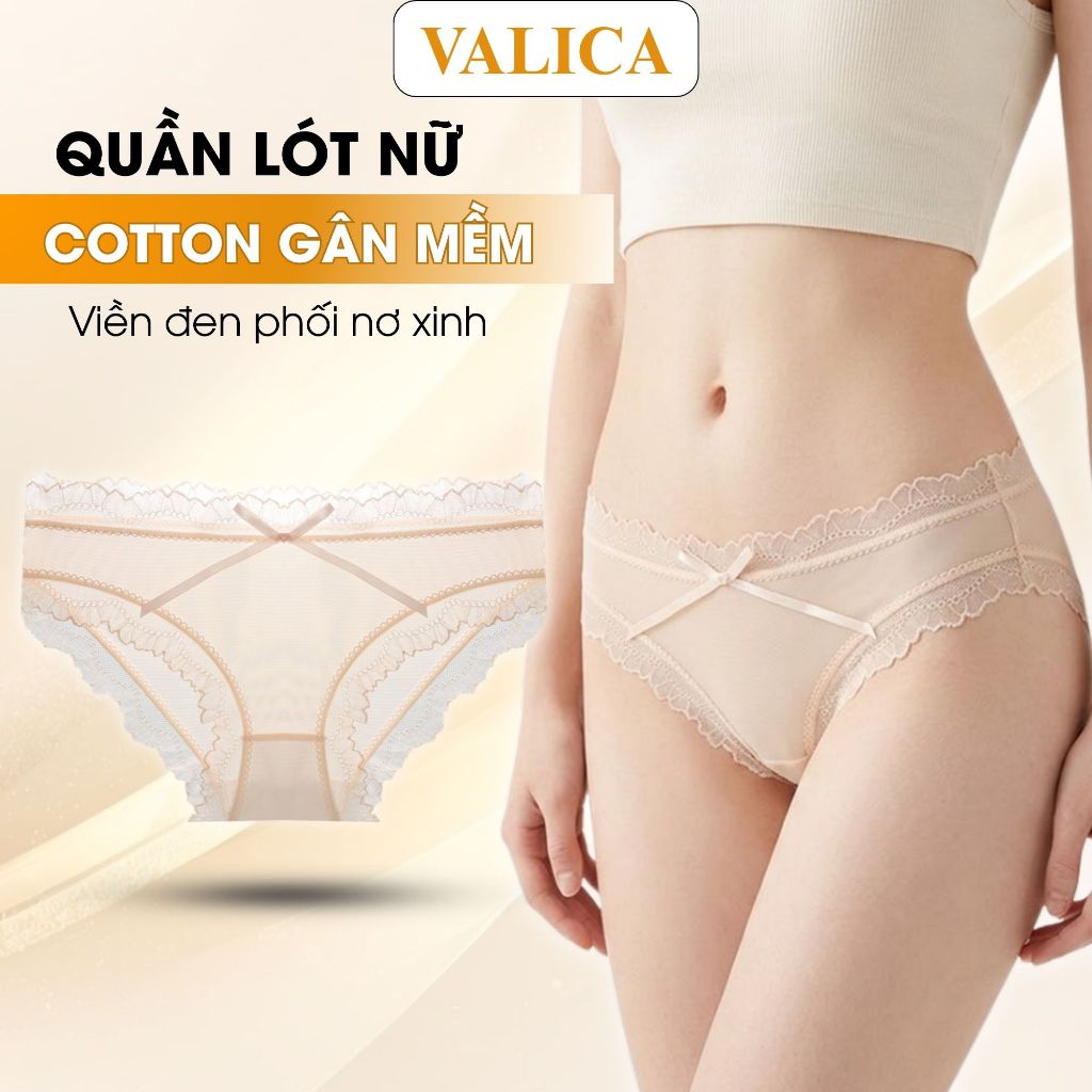 [ BST 2026 ] Quần lót ren cao cấp - Quần lót nữ lưới mềm mịn siêu thoáng mát cạp vừa VALICA L1026