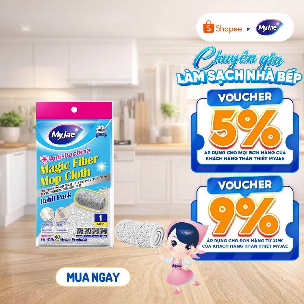 Bông lau thay thế cho cây lau nhà sợi Microfiber tự vắt kháng khuẩn và cây lau nhà tự vắt phun sương