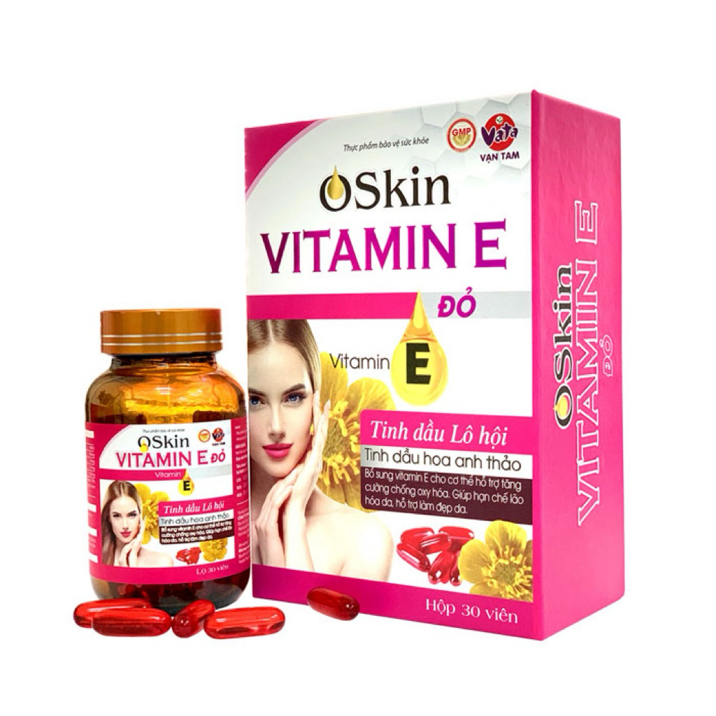 Oskin Vitamin E đỏ Vạn tam – Bổ sung Vitamin E (30 viên)