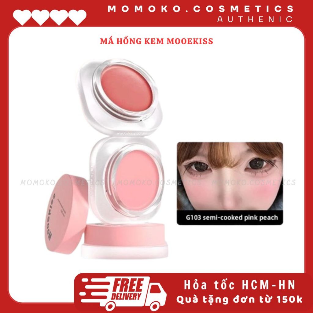 [HÀNG CTY CHÍNH HÃNG] Má Hồng Kem Mooekiss Má Hồng Đơn Sắc Dạng Kem Romantic Diverse Colors Blush 5g