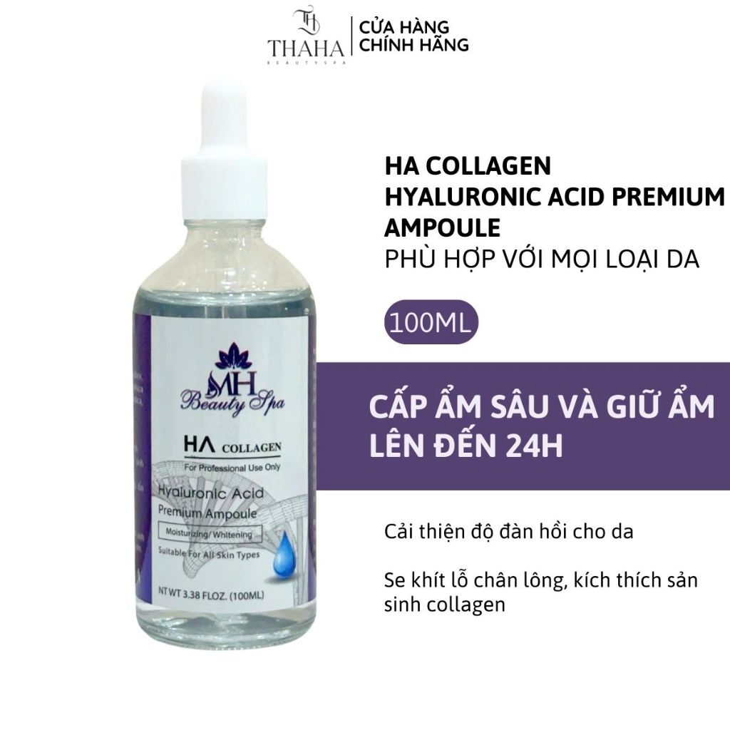 Tinh Chất HA Collagen Hyaluronic Acid 100ml – Cấp Ẩm Sâu, Phục Hồi Da, Se Khít Lỗ Chân Lông MH Beaut