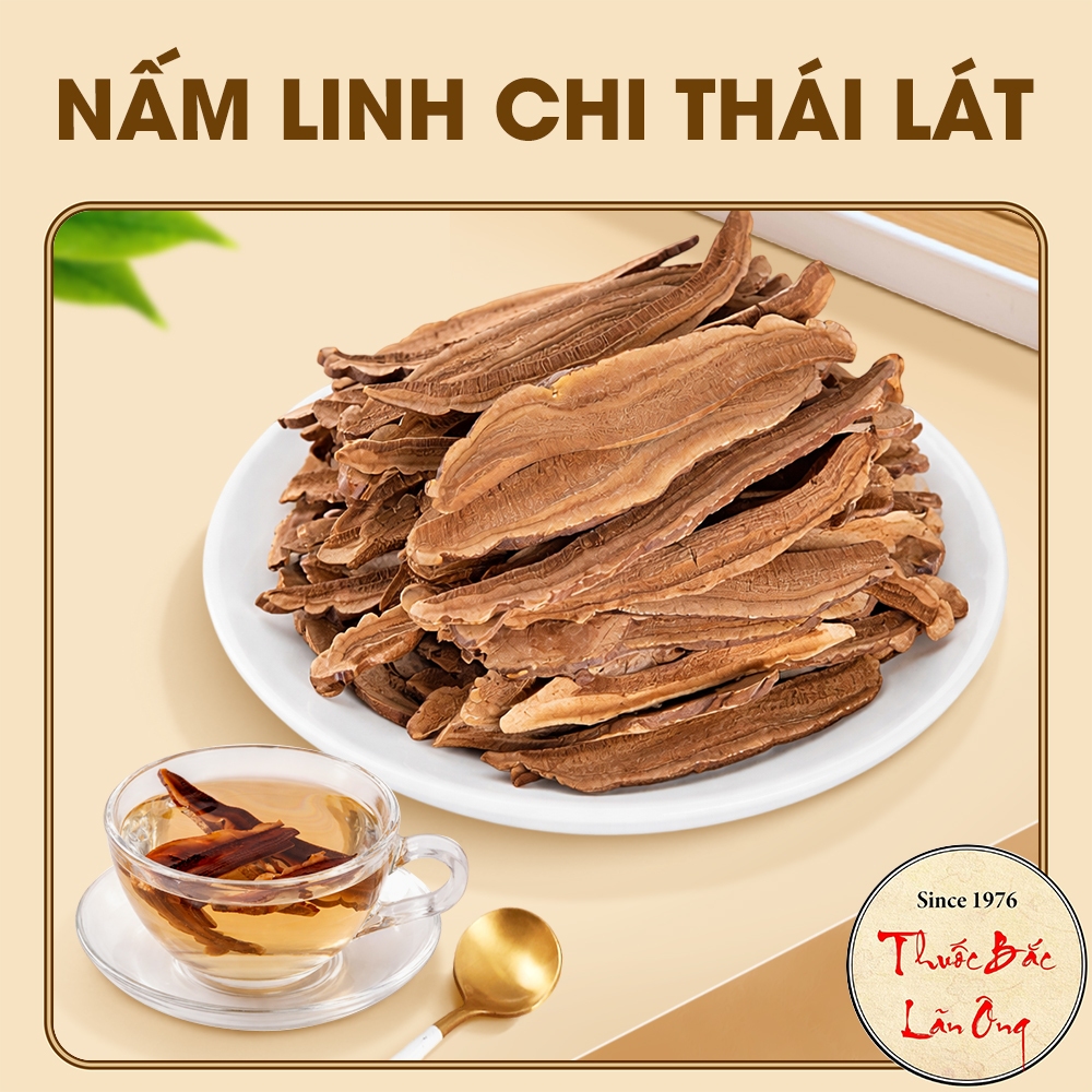 Nấm linh chi thái lát 1kg, linh chi rừng khô miếng đẹp, thơm, dùng pha trà, hầm canh, tốt cho sức khỏe