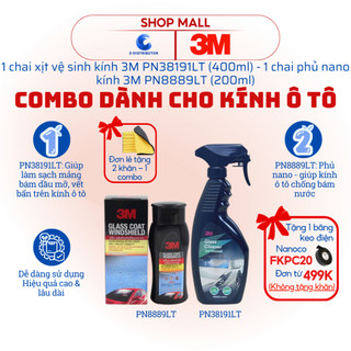 [HỎA TỐC] COMBO 3M - Chai phủ nano kính chống đọng nước mưa & vệ sinh kính lái ô tô [PN38191LT + PN8889LT]