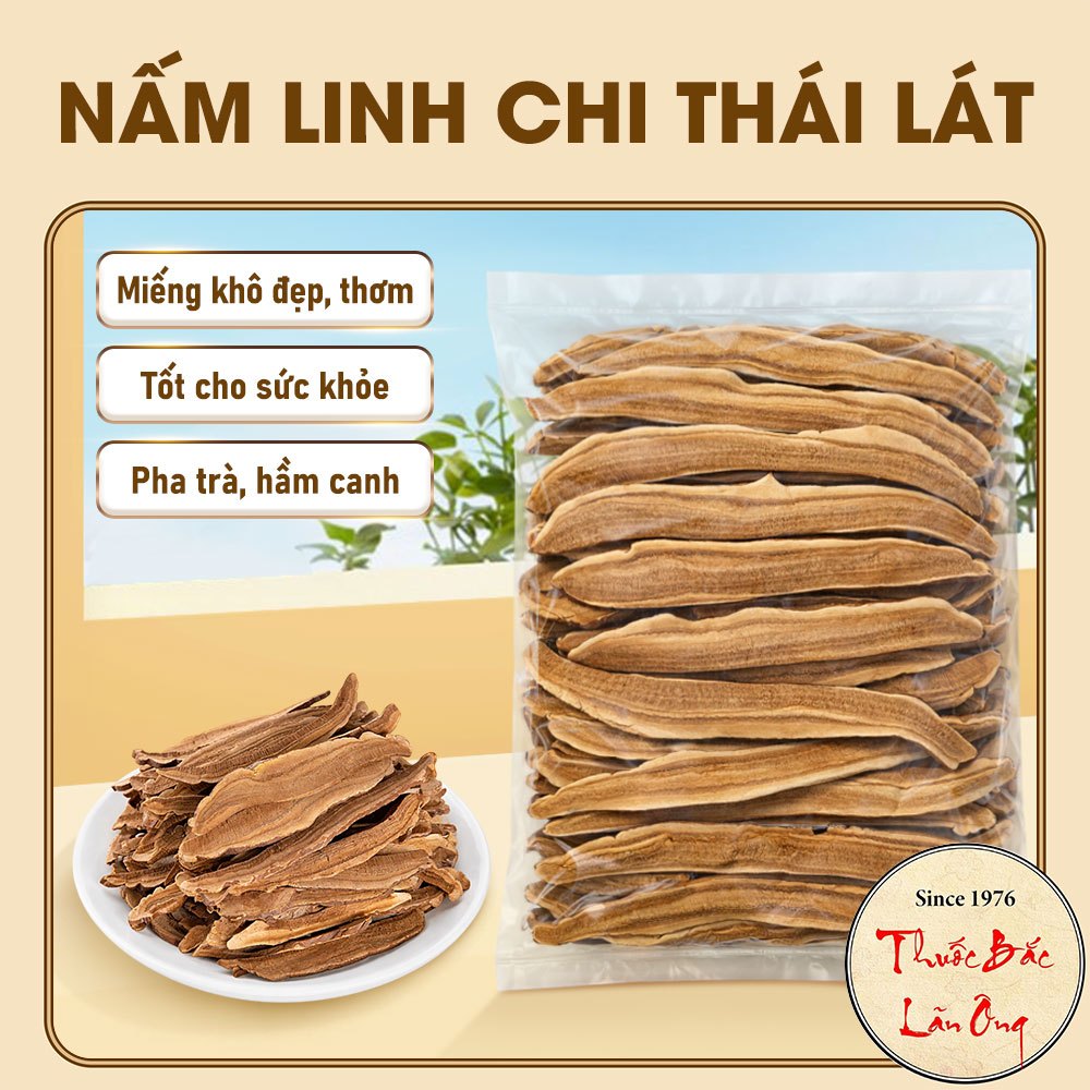 Nấm linh chi thái lát 500g, linh chi rừng khô miếng đẹp, thơm, dùng pha trà, hầm canh, tốt cho sức khỏe