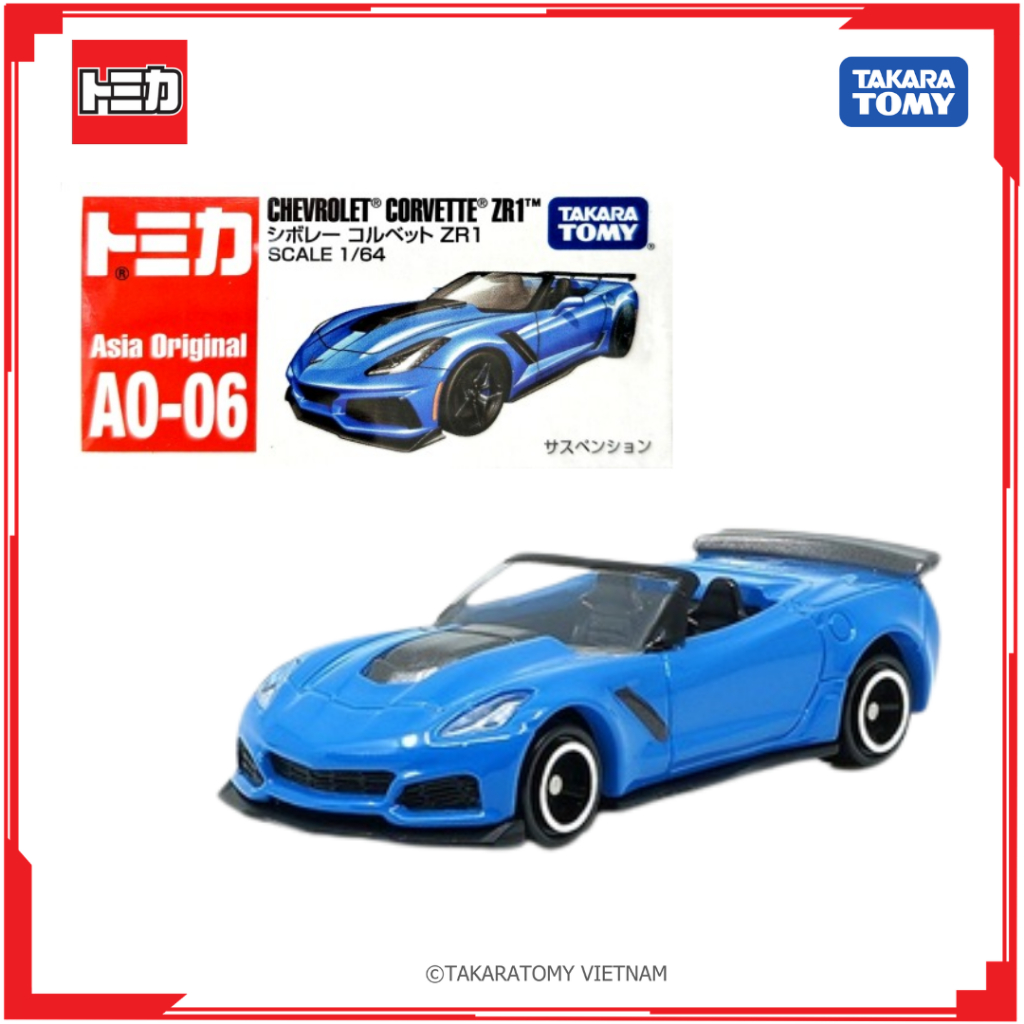 Xe mô hình Tomica Asia Original AO-06 Chevrolet Corvette ZR1 904007 Fullbox Chính Hãng Takara Tomy -