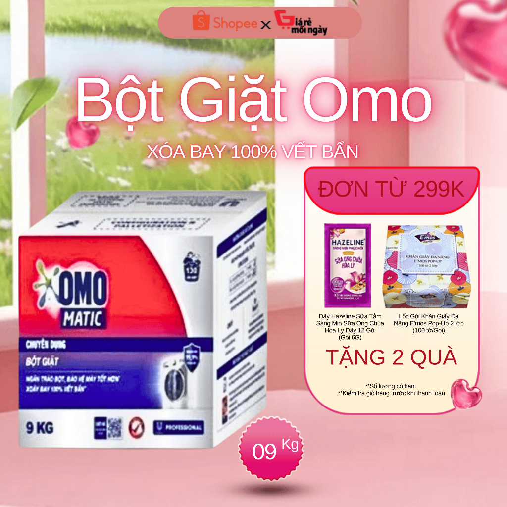 Bột Giặt Omo Chuyên Dụng Cửa Trước Thùng 9KG