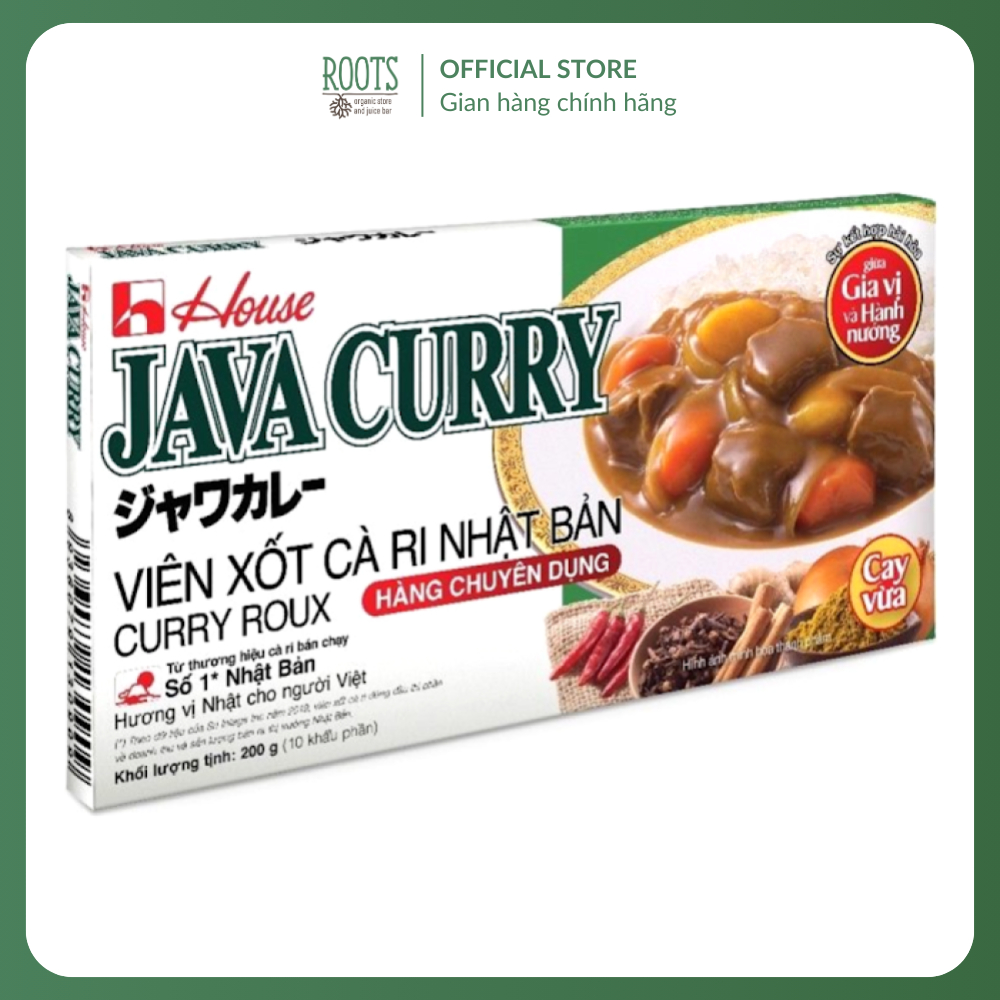 (Ship hỏa tốc) HOUSE FOODS - Viên Sốt Cà Ri Nhật Bản Cay Vừa, Java Curry, 10 Phần (200g)
