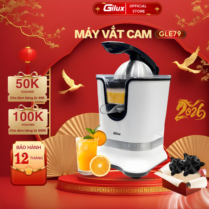 Máy Vắt Cam Gilux GLE79 - Máy Vắt Cam Tự Động, Máy Ép Cam Công Suất Lớn - Dung Tích 1L Ép Kiệt Nước