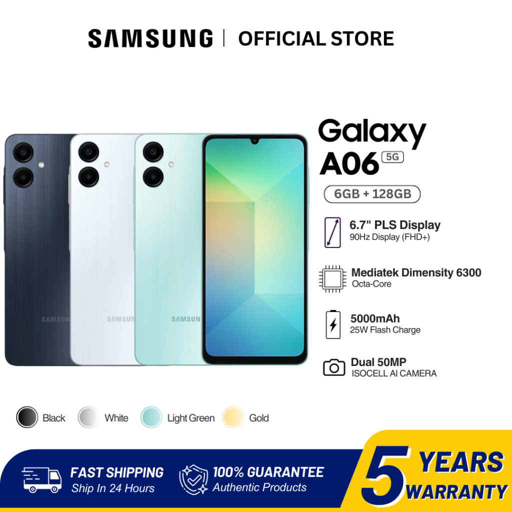 Samsung A06 5G | Chính Hãng | 6GB RAM+128GB ROM | Cam Sau 50MP | Màn 6.7 inch 90Hz