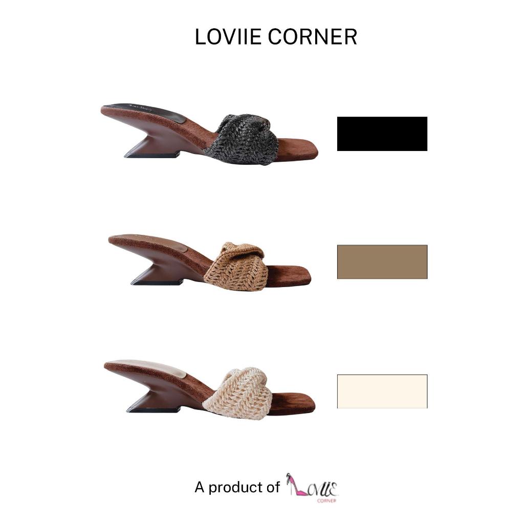 LOVIIECORNER - GUỐC NỮ THỜI TRANG QUAI NGANG XOẮN - DÉP CAO GÓT NỮ MŨI VUÔNG GÓT KHOÉT PHONG CÁCH - 