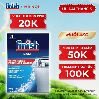Muối rửa chén bát Finish Salt 4kg nhập khẩu Đức chống đóng cặn, làm mềm nước