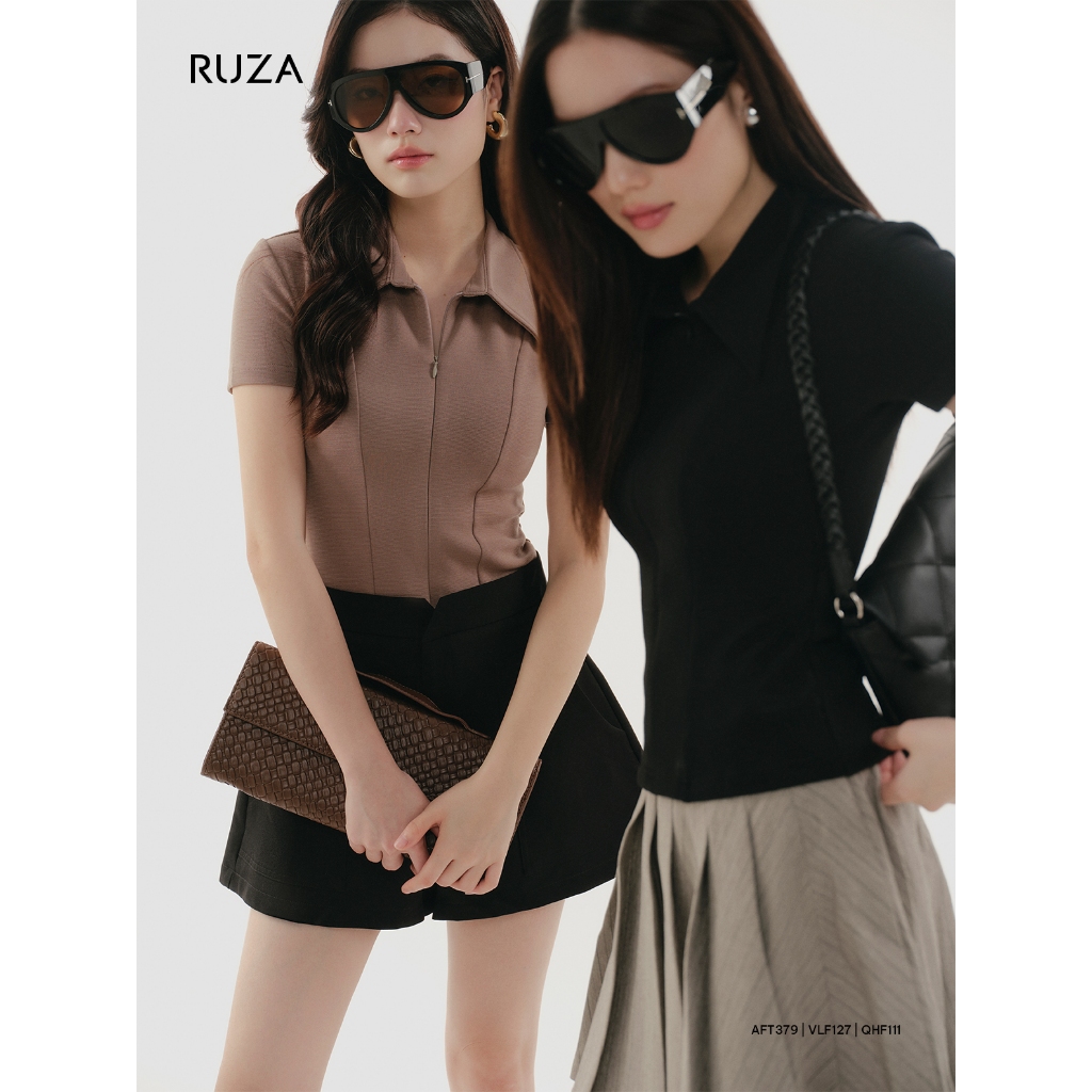 Áo thun kiểu nữ tay ngắn RUZA thời trang công sở năng động thanh lịch AFT379