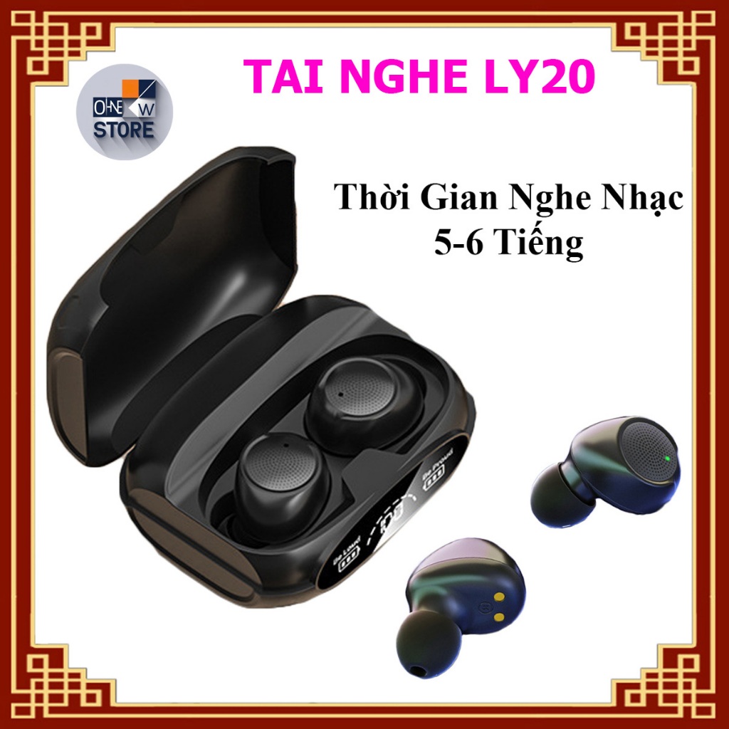 Tai Nghe Bluetooth LY20 Âm Thanh 9D, Chống Nước, Chơi Game Độ Trễ Thấp, Giảm Ồn, Có Mic Đàm Thoại