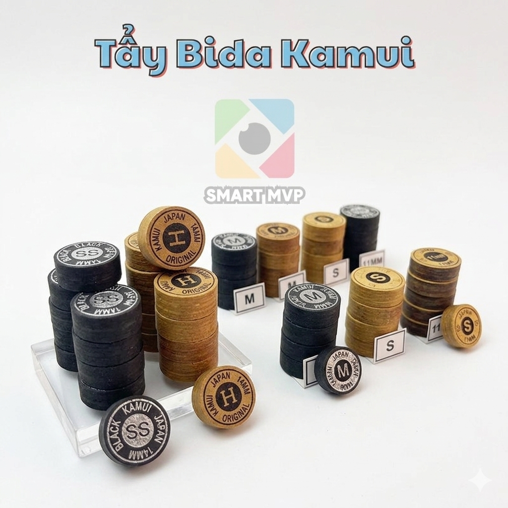 Đầu Tẩy Bida Kamui Japan - Đầu Tẩy Kamui Da Heo 8 Lớp Cao Cấp