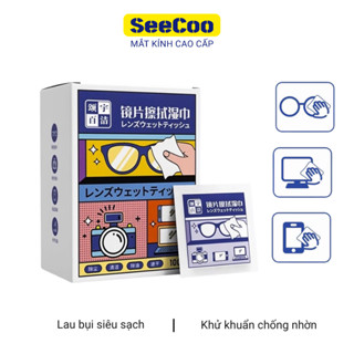 Khăn Lau Kính Nano Hộp 100 Miếng Tiện Lợi Lau Bụi Siêu Sạch Bóng, Chống Bám Chống Nhờn Bề Mặt Kính Seecoo