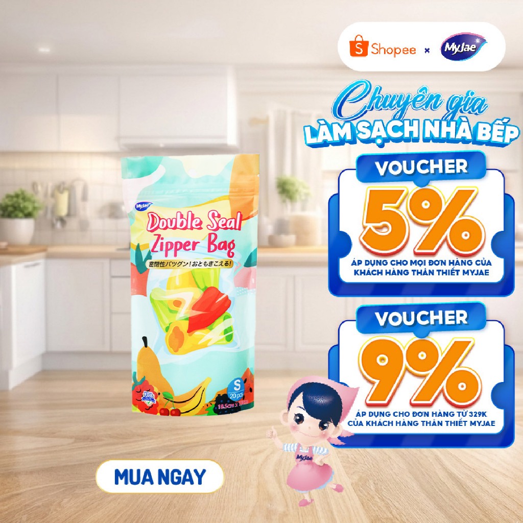 Túi Zip Đựng Thực Phẩm MyJae size S (20 cái)