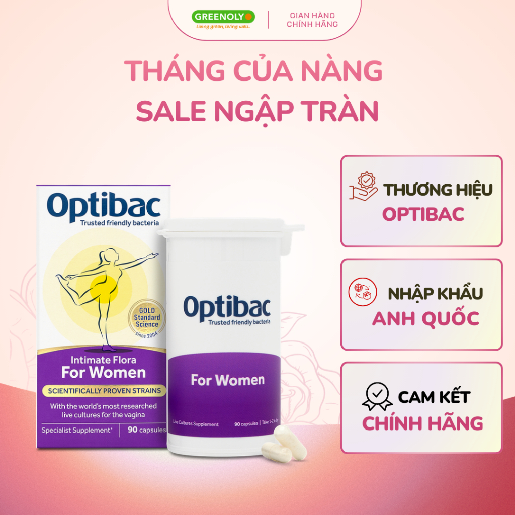 Optibac Men Vi Sinh Bổ Sung Lợi Khuẩn Hỗ Trợ Phòng Viêm Nhiễm "Cô Bé" 90 Viên