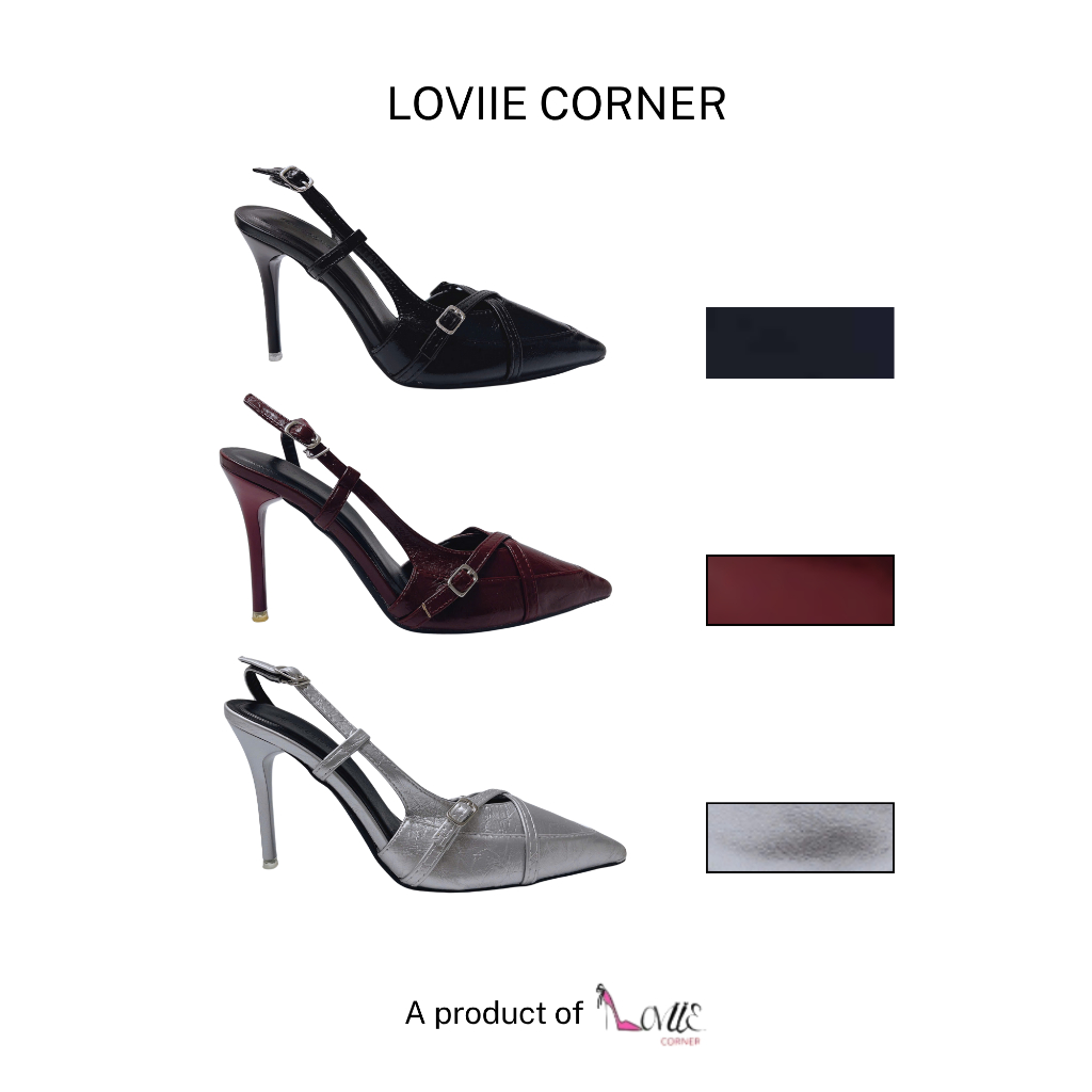 LOVIIECORNER GIÀY CAO GÓT MŨI NHỌN SLINGBACK 9 PHÂN - GUỐC CAO GÓT NỮ ĐI TIỆC THANH LỊCH HIỆN ĐẠI - 