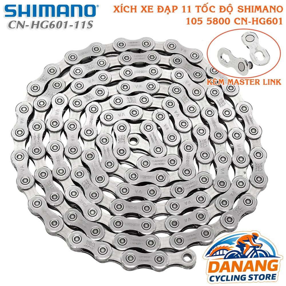 Xích Sên Xe Đạp SHIMANO 105 CN HG601 11 Tốc Độ - Chính Hãng, Không Hộp (Kèm 2 Mắc Khóa)
