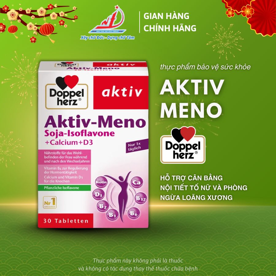 Viên Uống Cân Bằng Nội Tiết Tố Nữ Doppelherz Aktiv MENO, Phòng Ngừa Loãng Xương Hộp 30 Viên