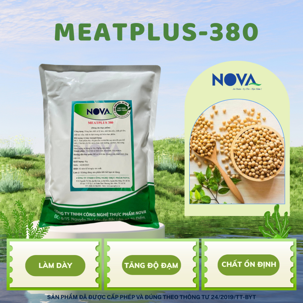 MEAT PLUS380 BỘT LÀM GIÒ CHẢ, CHẢ CÁ, NEM NƯỚNG - ĐẠM ĐẬU NÀNH