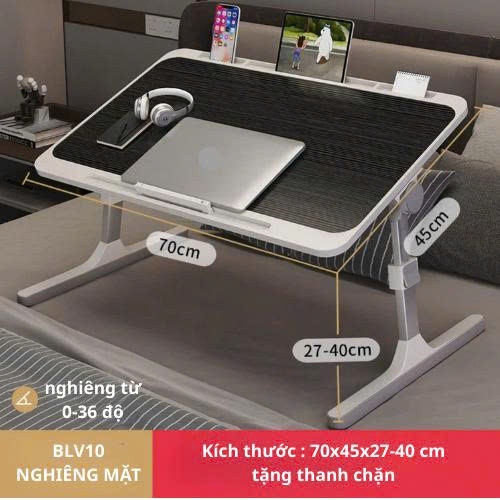 Bàn Laptop Đa Năng – Nghiêng 0-36°, Điều Chỉnh Cao 27-40cm Bàn Học  Laptop Thông Minh 70x45cm