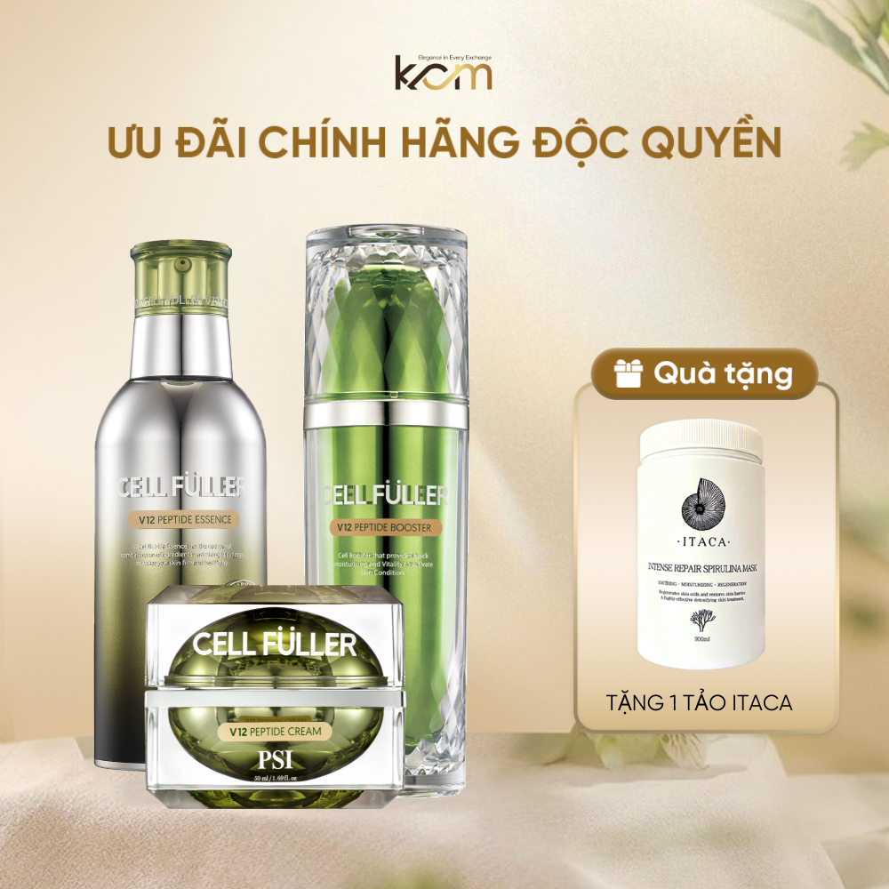 Bộ 3 Sản phẩm vi kim hỗ trợ làm đầy tế bào PSI CELL FULLER V12 PEPTIDE PION TECH