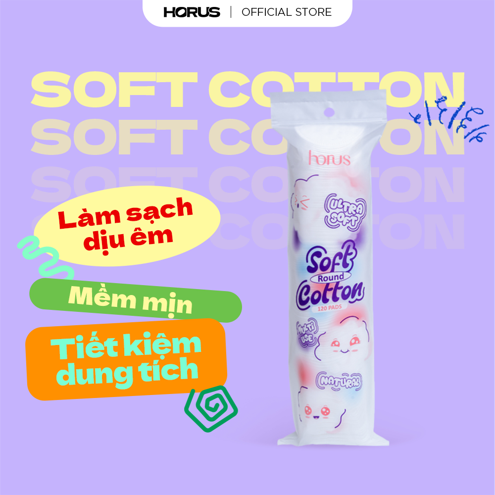 Horus Bông tẩy trang tròn Round Soft Cotton Pads 120 pads - Ultra Soft