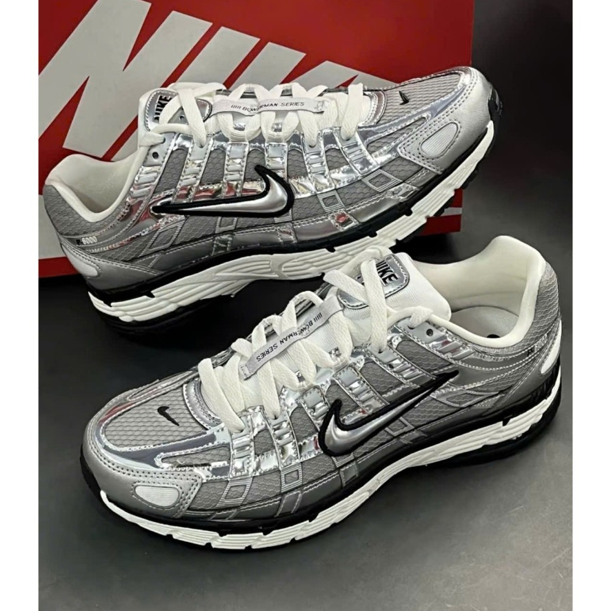 [Chính Hãng SALE] Giày Sneaker P6000 Metallic Silver Êm Fashion Unisex