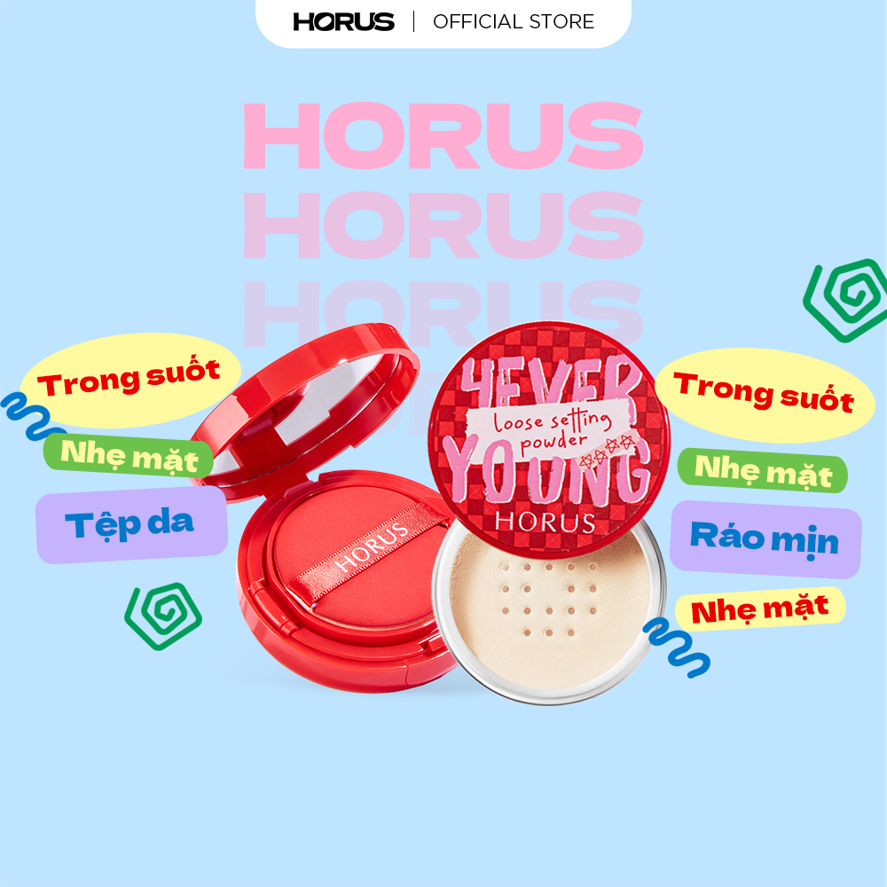 Combo Phấn nước Horus Dream Cover Air Cushion 10g + Phấn phủ Horus 4EVERYOUNG LOOSE SETTING POWDER 7