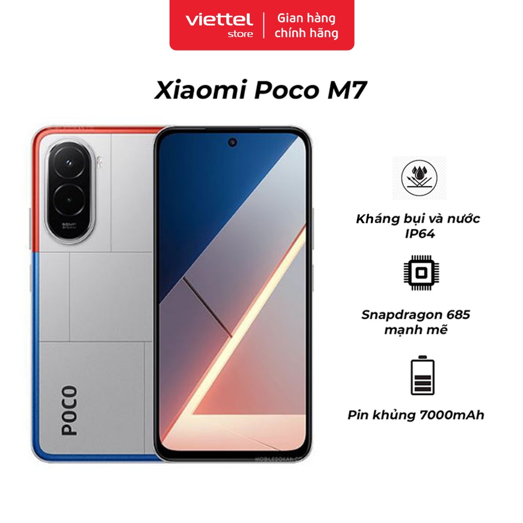 Điện thoại Xiaomi Poco M7 6GB 128GB Chính hãng | Màn hình 6.9" | Pin 7000mAh | NFC | BigBuy360 - bigbuy360.vn