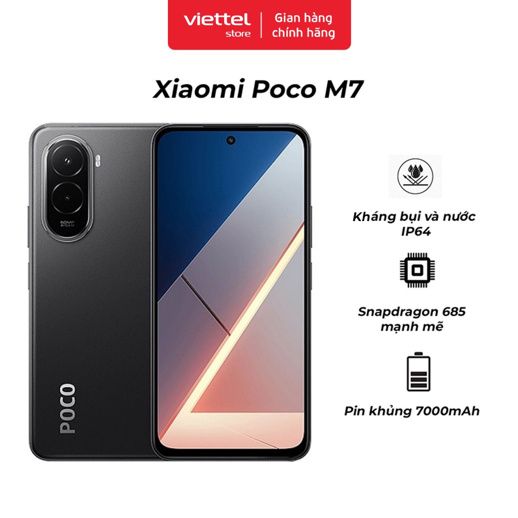 Điện thoại Xiaomi Poco M7 6GB 128GB Chính hãng | Màn hình 6.9" | Pin 7000mAh | NFC | BigBuy360 - bigbuy360.vn