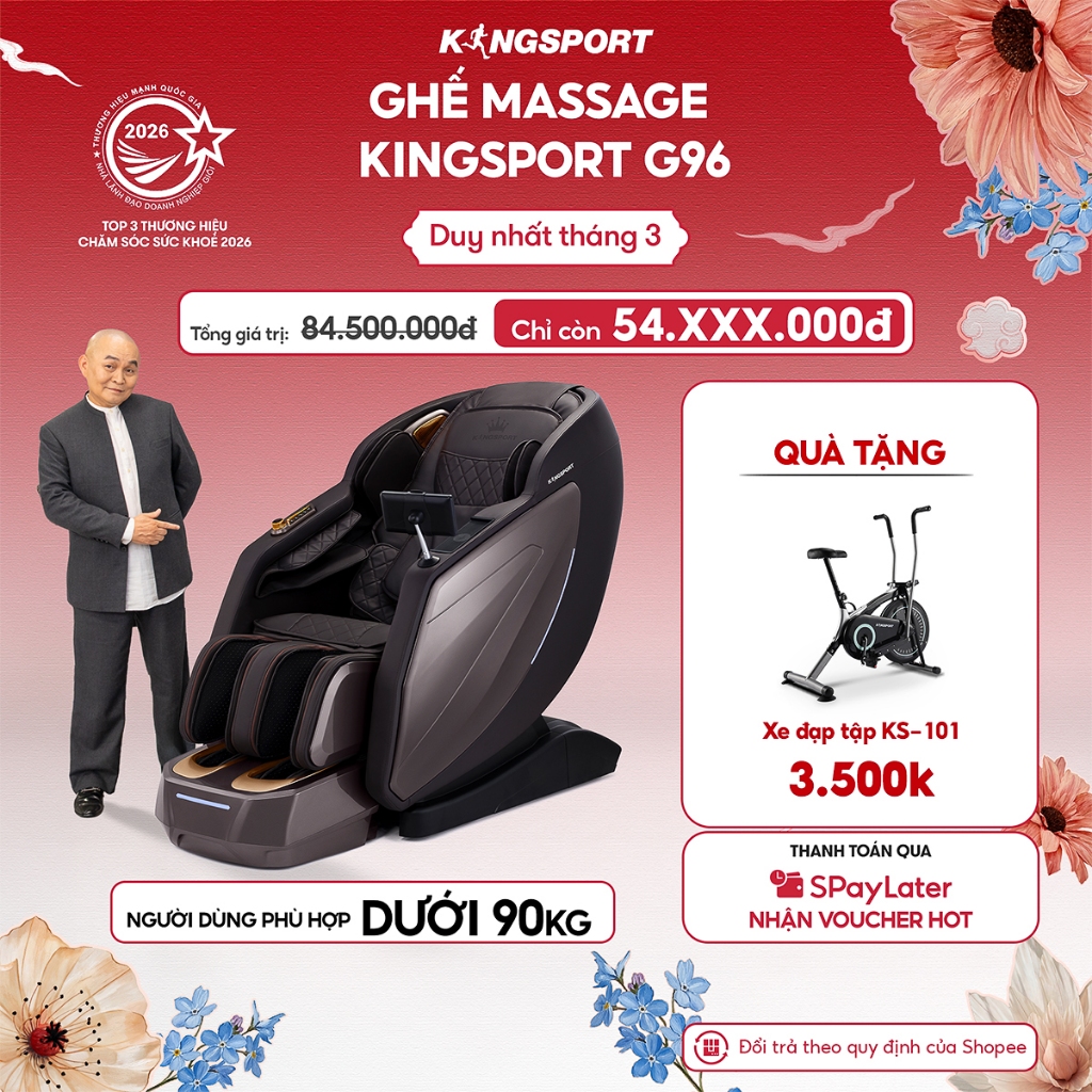 CHỈ GIAO MIỀN BẮC | Ghế massage KINGSPORT DELUXE G96 chế độ massage 3D Ultra, 24 chương trình massag