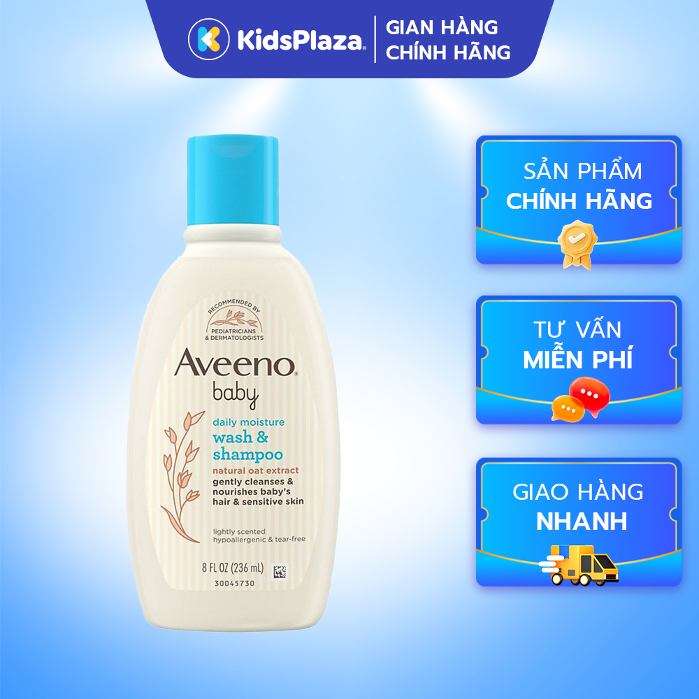 Sữa tắm gội Aveeno Baby Daily Moisture Wash & Shampoo 236ml - chính hãng KidsPlaza