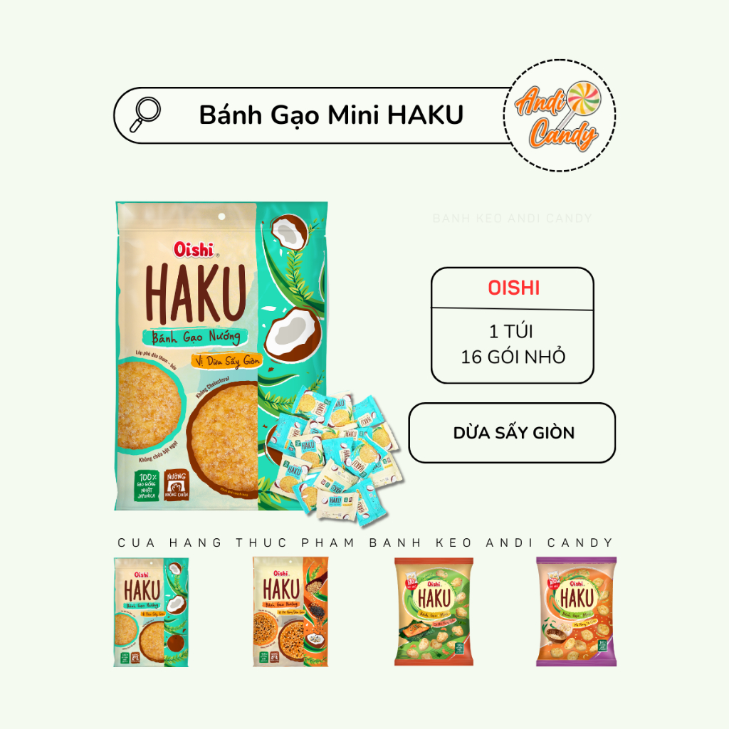 Bánh Gạo HAKU Dừa Sấy Giòn Oishi