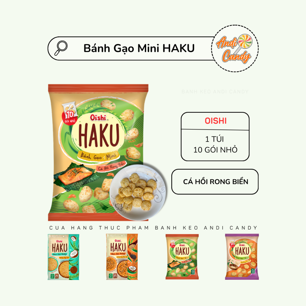 Bánh Gạo Mini HAKU Cá Hồi Rong Biển Oishi