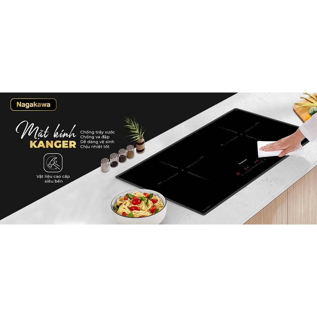 Bếp đôi điện từ Nagakawa UltraSlim NK2C21M