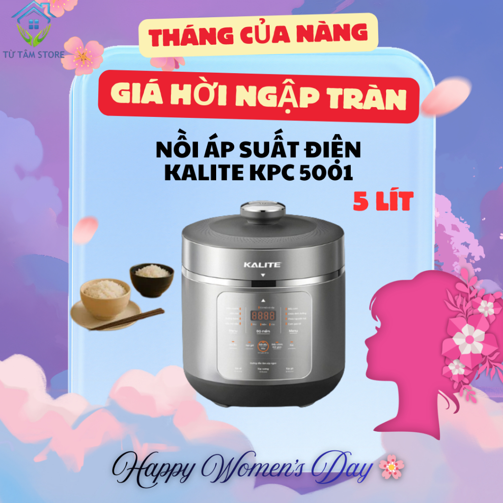 Nồi Áp Suất Điện KALITE KPC5001 5L 9 Chế Độ Nấu Công Suất 950W Lòng Nồi Inox 3 Lớp An Toàn Vệ Sinh