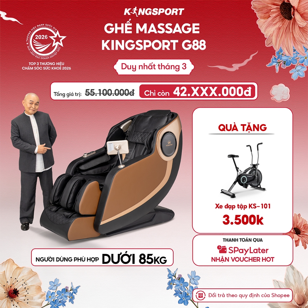 [LIVE - CHỈ GIAO MIỀN BẮC] Ghế massage KINGSPORT G88 toàn thân cao cấp hệ thống túi khí êm ái, hệ th