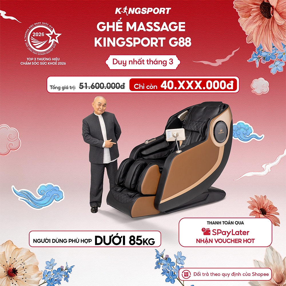 CHỈ GIAO MIỀN BẮC | Ghế massage KINGSPORT G88 toàn thân cao cấp hệ thống túi khí êm ái, hệ thống con
