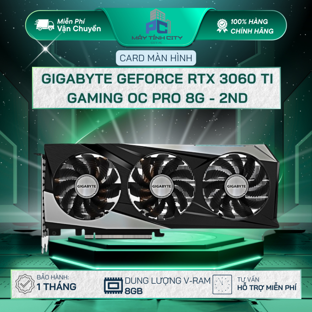Card đồ họa Gigabyte GeForce RTX 3060 Ti GAMING OC PRO 8G - 2ND (Bảo Hành 1 Tháng)