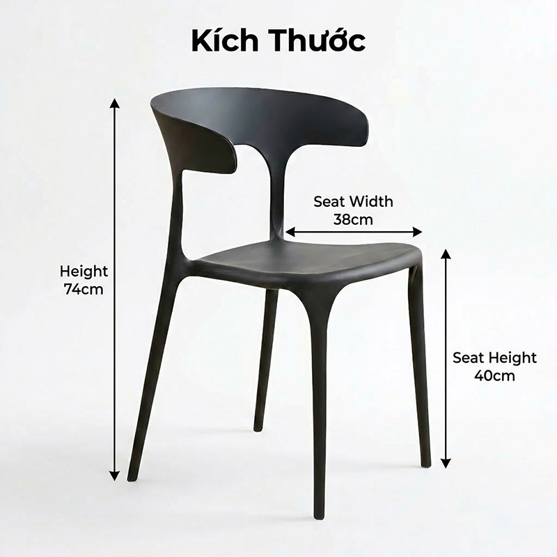 Ghế Tựa Lưng Nhựa, Ghế Ăn Nhựa, Bền Chắc, Chịu Lực Tốt, Xếp Chồng, Hợp Trong Nhà Ngoài Trời, Cao Cấp | BigBuy360 - bigbuy360.vn