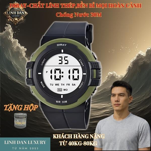 [DIRAY 24101] Đồng Hồ Nam Thủy Quân Lục Chiến | Điện Tử Thể Thao – Đèn LED – Chống Nước 30M | Mẫu Đồ
