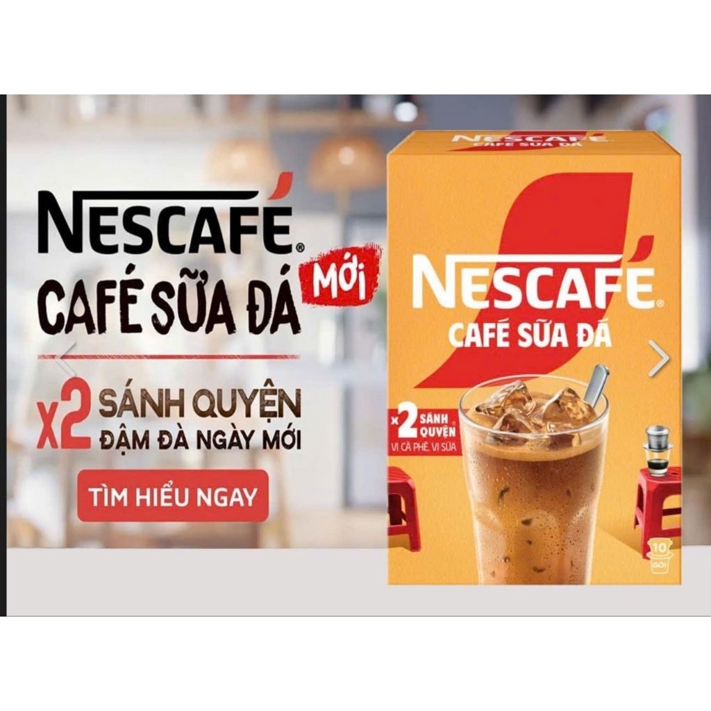 Combo 10 Gói Nescafe Cà Phê Sữa Đá 3 in1 (20g / Gói) Cà Phê Đen (10,5g/gói)
