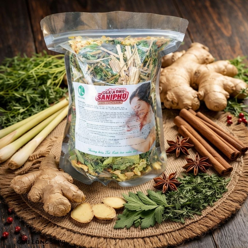 Lá xông thảo dược xông tắm sau sinh, tẩy uế, xả xui Tuệ Linh (1 gói lẻ 250g)