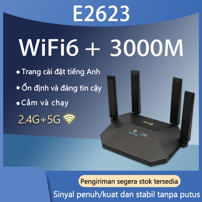 Bộ phát router Wifi Mesh Wifi 6 ZTE E2623 AX3000Mbps Cổng Gigabit Phù Hợp Gia Đình & Văn Phòng Mạnh
