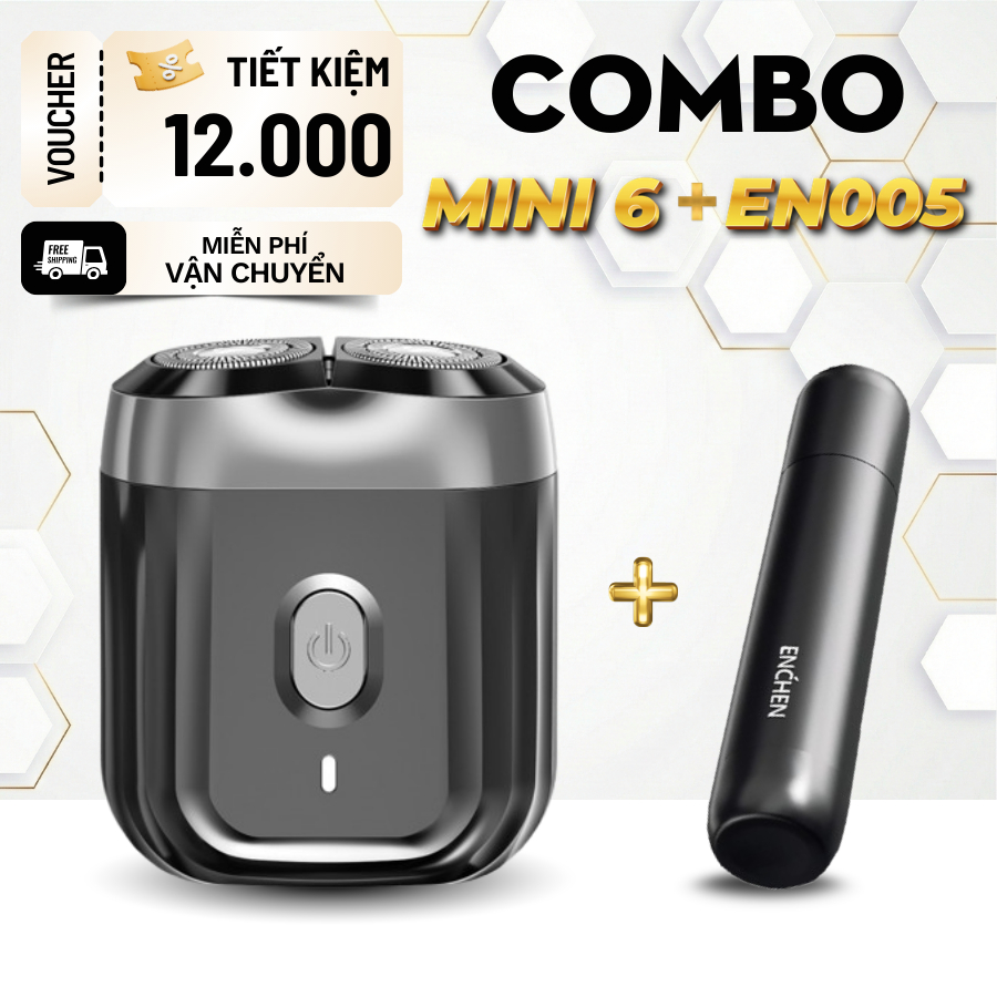 [Chính hãng] Combo Máy cạo râu Enchen Mini 6 & Máy tỉa lông mũi Enchen EN005