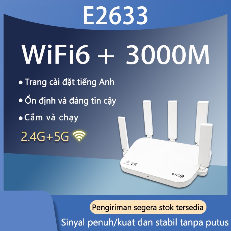 Wifi 6 Router ZTE E2633 Bộ phát router Wifi Mesh 5 râu Cục phát sóng AX3000